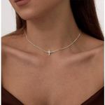 NWT ASCOMY Silver Cross Necklace Photo 0