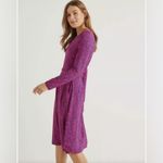 Boden Abigail Jersey Dress Sz 2P Long Sleeve Circle Skirt Purple Blue Geo Print Pink Photo 1