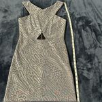 Topshop Metallic Silver Grey Leopard Animal Print Mini Dress Sz 4 Photo 4