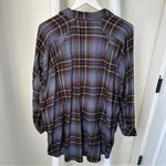 Urban Outfitters BDG  Brendan Plaid Blue and Brown Oversized Flannel Shirt Photo 3