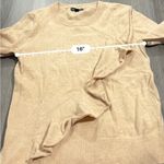 J.Crew  Mercantile Beige Asymmetrical Ruffle-Front‎ Crewneck Long Sleeve Sweater Photo 8