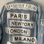 American Bazi Fashion Tour Denim Jacket in Light/Medium Wash Photo 7