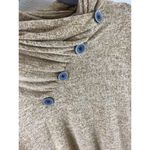 Weaczzy Long Sleeve Cowl Neck Lightweight Stretchy Gold Sweater Button Size L Size L Photo 2