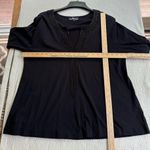 Liza Byrd Tunic Top Blouse Shirt Long Sleeve Black Appliqué Trim XL G4 Photo 7