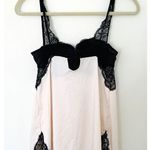 Sophie B Black Beige Lace Babydoll Chemise Molded Cups Adjustable Straps Sz M Photo 2