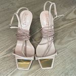 Schutz  Vikki Ankle Wrap T Strap Stiletto Heels Sandals Nude Women’s Size 7 Photo 1