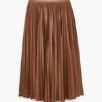 Mango MNG Pleated Faux Leather Skirt Photo 0