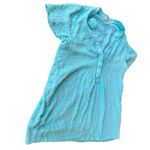 Soft Surroundings  Offshore Top  PM Petite Medium Aquamarine Hidden butto… Photo 3