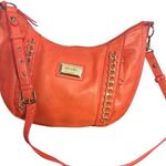 Nicole Miller Coral Satchel with Gold Studs & Braiding Photo 0