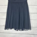 J.Crew 100% Silk Chiffon Strapless Dress Arabelle Navy Blue Mini Cocktail Sz 4P Photo 4