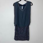 J Kara Gray Blue Grey Chiffon Beaded Blouson Mini Cocktail Wedding Guest Dress 6 Photo 4