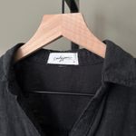 Carly Jean Los Angeles  Black Linen Blend Button Down - Small Photo 1
