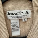 Joseph A  Silk Metallic Gold Turtleneck Pullover Sweater Fitted L Photo 2