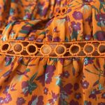 Rebecca Minkoff Caden ruched tiered dress, burnt orange floral print, lined, XS Photo 6