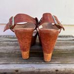 Franco Sarto A-Xenon cognac brown leather wedge sandals 8M Photo 4