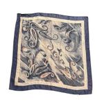Luxury Vintage Swirl Pattern Blue Cream & Pink Japanese Scarf Wrap Cover Up Photo 4