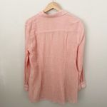 J. McLaughlin  | Mini Banker Stripe Blouse Orange White Lightweight Collar | XL Photo 4