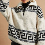 Isabel Marant  Etoile Garner Half Zip  Printed Pullover Long Sleeve Jacket Sz 34 Photo 0