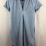 Gap Women’s Medium Light Blue Denim Midi Short Sleeve Dress Photo 0