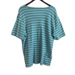 Hasting & Smith Hasting ‎ & Smith Women Cotton Top 2X Green Striped Short Sleeve Casual Relaxed Photo 2