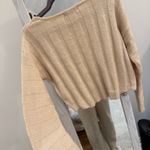 Beige Cropped Sweater Tan Photo 4