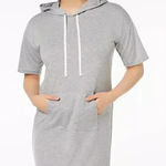 Short Sleeve Athletic Hoodie Dress NWT Size Medium Gray Photo 0