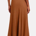 RONNY KOBO Laine Pleated Shimmer Knit Midi Maxi Skirt Size Small Orange Photo 1