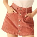 Free People Ray High Rise Corduroy Mini Skirt Pockets Buttons Size 0 XS Photo 0