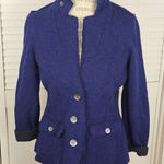 Eileen Fisher Womens Purple Merino Wool Blend Blazer Jacket Medium Photo 0