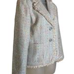 Chadwick's Vintage 1990s Cropped Boucle Fringed Blue Blazer 8P Photo 1