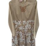 Vintage Jerell of Texas butterfly dress brown & tan medium Photo 4