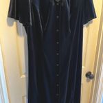 Fashion Bug Vintage Black Velvet Midi Dress with Back Tie Detail Size 20 Whimsigoth Romantic Photo 3