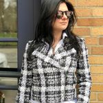 Alice + Olivia NWT Black and Off White Tweed Moto Jacket Photo 5