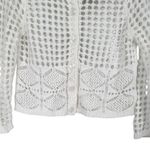 Jeanne pierre  White Open Knit Cardigan size Medium NWT Button Photo 3