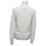 Milly  Chunky Knit White Cropped Fisherman Sweater Pullover Women’s Size P Photo 3