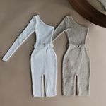 One shoulder green Navy romper Photo 4