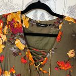 Blu Pepper  Green fall Floral Dress Sz S Photo 2