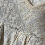 Free People  Tunic Top Dress Mini V Neck Cream S/S XS/TP Excellent Condition Photo 2