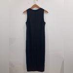 Paige  Black Knit V-Neck Midi Dress with Slit Photo 6