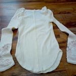 Free People  Masquerade Cuff Thermal Shirt in Cream /Ivory Photo 8