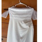 Lulus  Profound Glamour Ivory Pearl Off-the-Shoulder Tulip Maxi Dress Bridal Sz M Photo 3