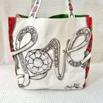 Brighton Large Canvas All That Glitters Holiday Love Tote Bag Ornate Jewels Photo 11