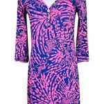 Lilly Pulitzer Alessia T-shirt Dress Pink & Purple in Coral Reef SMALL Colorful Photo 0