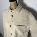ZARA Womens Cream Relaxed Fit Sherpa Long Sleeve Button Up Shacket sz S/M Photo 33
