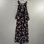 Torrid Multi-Color Floral Print Chiffon Cold Shoulder V-Neck Dress Size 18 Geo Floral Photo 2