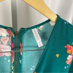 Xhilaration  Large Floral Faux Wrap Ruffle Boho Jewel Tone Dress V Neck Vacation Photo 1