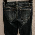 Tory Burch Dark Wash Gold Logo Hardware Low Rise Super Skinny Jeans SIZE 25 Photo 4