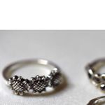 Source Unknown NWOT 7Pc Trendy Silver Tone Metal Alloy Rhinestone Accents Size 5.5 to 8.5 Rings Photo 4