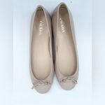 Prada Nude Patent leather silver logo embellished bowtie ballerina flats EU 41 Photo 6