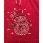 AMANA Red Snowman Rhinestone Hoodie Sweater Christmas Holiday XL Photo 3